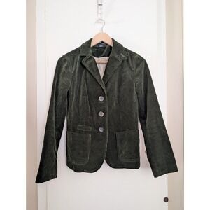 VTG‎ GAP Olive Green Corduroy Blazer Jacket Heritage Preppy Academic Size 2